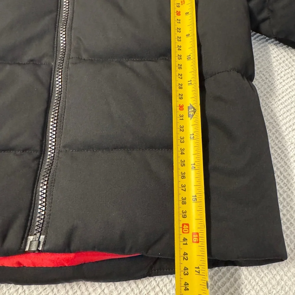 Polo Ralph Lauren Boys Black Down Puffer Jacket Red Lining Hooded Coat Size 5